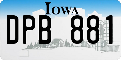 IA license plate DPB881