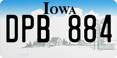IA license plate DPB884
