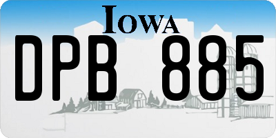 IA license plate DPB885