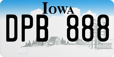 IA license plate DPB888