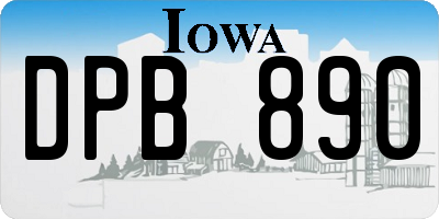 IA license plate DPB890