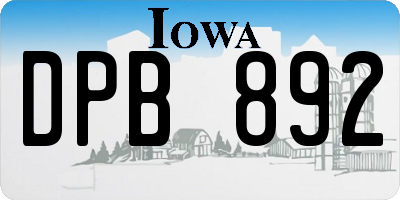 IA license plate DPB892