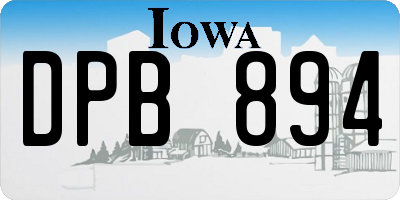 IA license plate DPB894