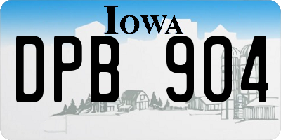 IA license plate DPB904