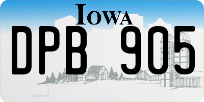 IA license plate DPB905