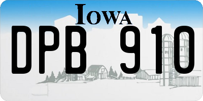 IA license plate DPB910