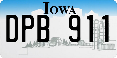 IA license plate DPB911