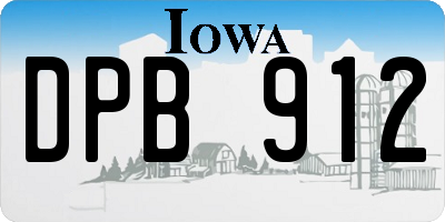 IA license plate DPB912