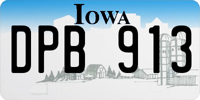 IA license plate DPB913