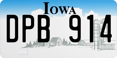 IA license plate DPB914