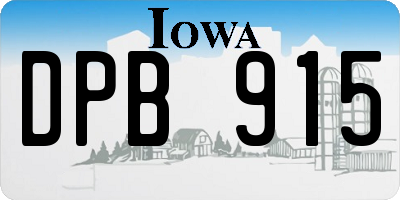 IA license plate DPB915