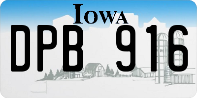 IA license plate DPB916