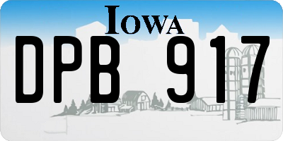 IA license plate DPB917