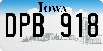 IA license plate DPB918