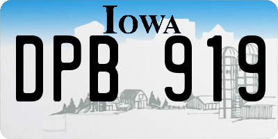 IA license plate DPB919