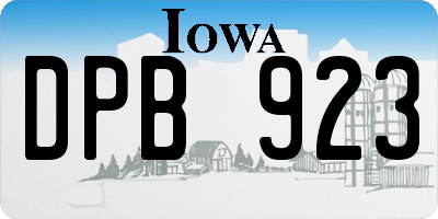 IA license plate DPB923