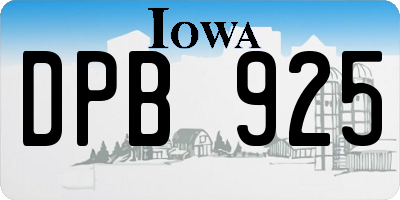 IA license plate DPB925
