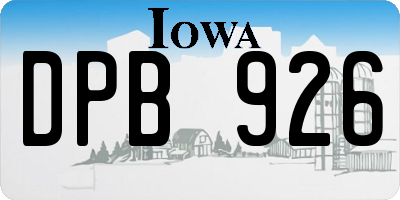 IA license plate DPB926