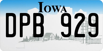 IA license plate DPB929