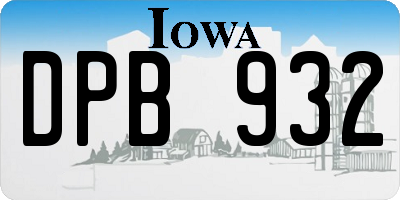 IA license plate DPB932
