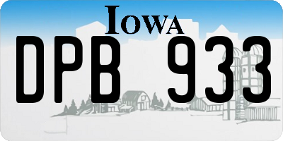 IA license plate DPB933