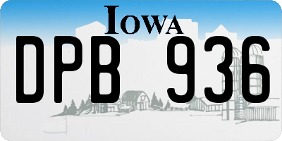 IA license plate DPB936