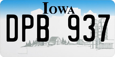 IA license plate DPB937