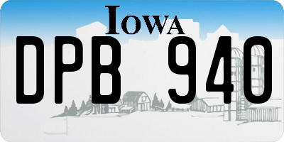 IA license plate DPB940