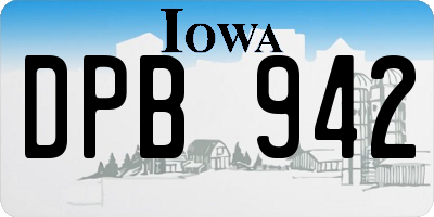 IA license plate DPB942