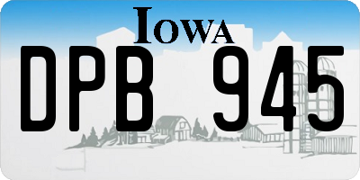 IA license plate DPB945