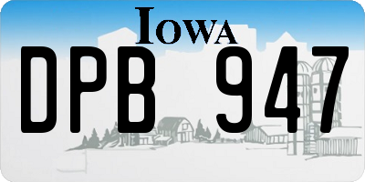 IA license plate DPB947