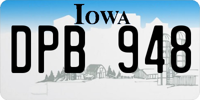 IA license plate DPB948