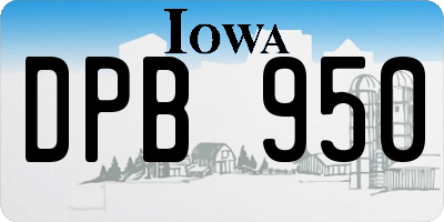 IA license plate DPB950