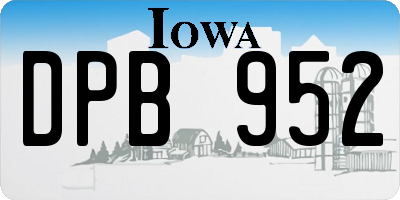 IA license plate DPB952