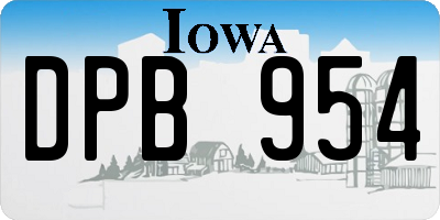 IA license plate DPB954