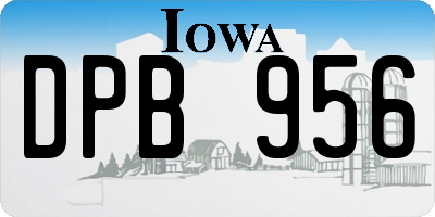 IA license plate DPB956