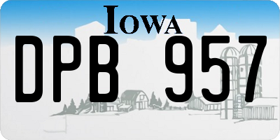 IA license plate DPB957