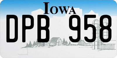 IA license plate DPB958