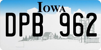 IA license plate DPB962