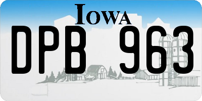 IA license plate DPB963