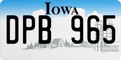 IA license plate DPB965