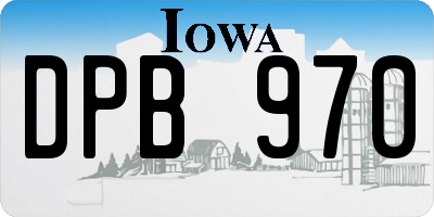IA license plate DPB970