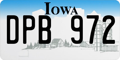 IA license plate DPB972