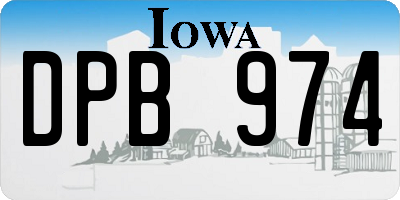 IA license plate DPB974
