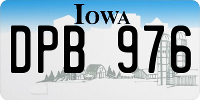 IA license plate DPB976