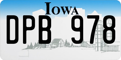 IA license plate DPB978