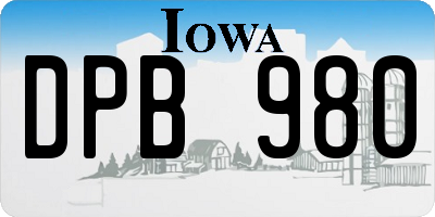IA license plate DPB980