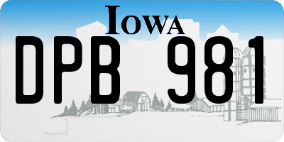 IA license plate DPB981