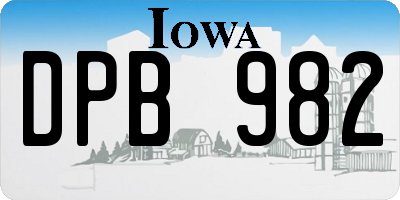 IA license plate DPB982