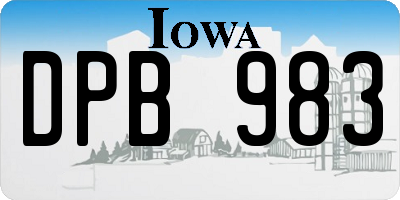 IA license plate DPB983